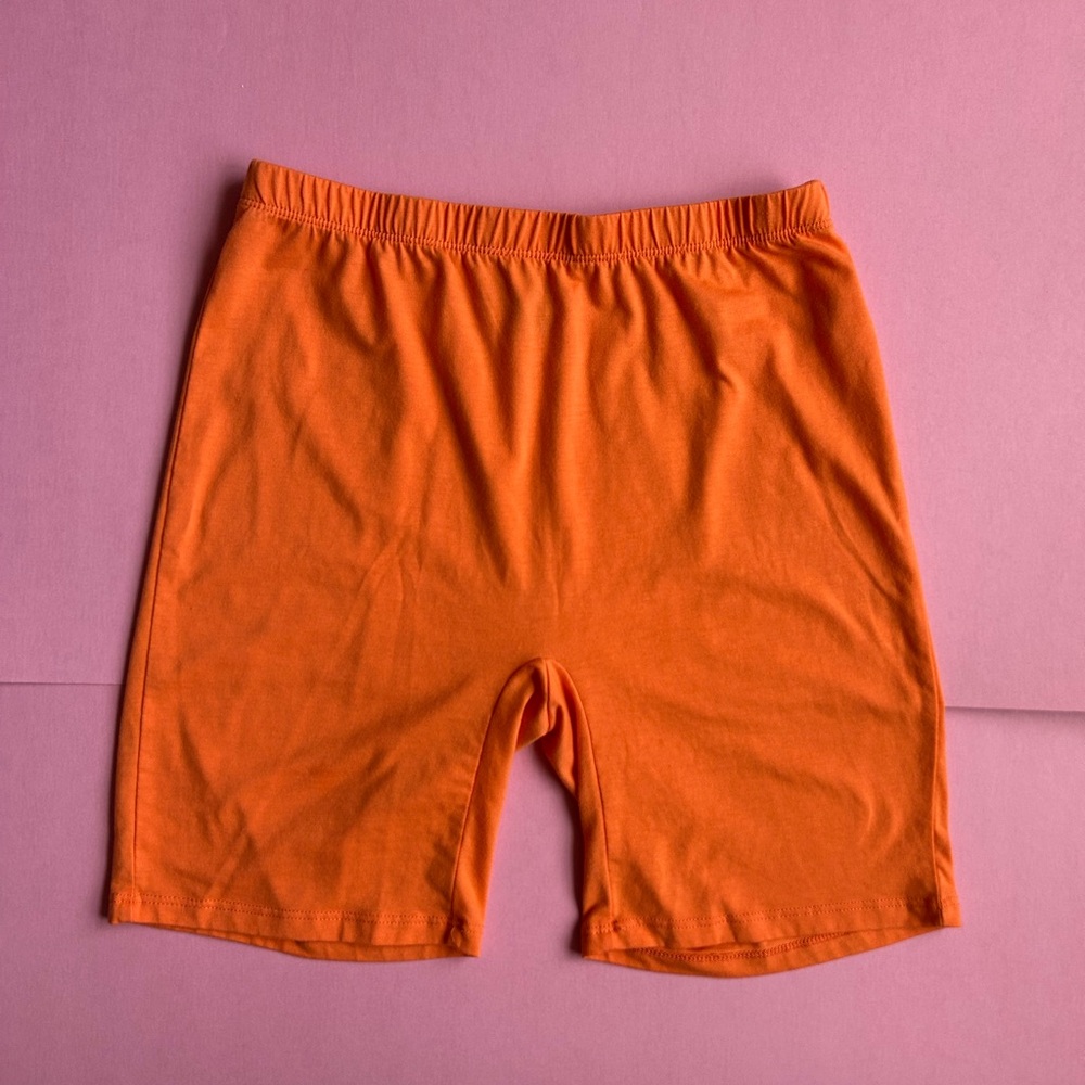 Shein Tangerine Cotton Stretch Elastic Bike Shorts